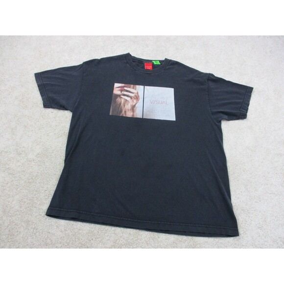 V/SUAL VISUAL Shirt Adult Extra Large Black Super Model Lips Nails Logo Mens - Picture 2 of 13